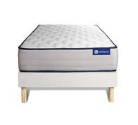 Ensemble matelas Ressorts ensachés et Mémoire de forme ACTIFLEX FORM 120x200 cm 5zones de confort + sommier KIT blanc G