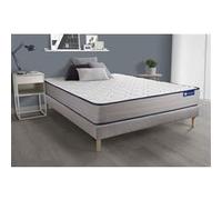 Ensemble matelas Ressorts ensachés et Mémoire de forme ACTIFLEX FORM 140x190 cm 5zones de confort + sommier KIT gris G