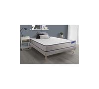 Ensemble matelas Ressorts ensaches et Memoire de forme ACTIFLEX FORM 160x200 cm 5zones de confort + sommier KIT gris