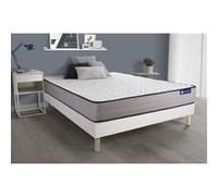 Ensemble matelas Ressorts ensaches et Memoire de forme ACTIFLEX FORM 200x200 cm 5zones de confort + sommier KIT blanc