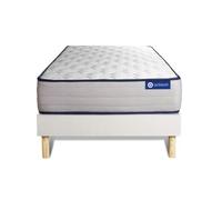Ensemble matelas Ressorts ensachés et Mémoire de forme ACTIFLEX FORM 80x190 cm 5zones de confort + sommier KIT blanc