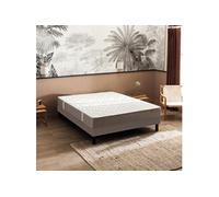 Ensemble matelas ressorts ensachés Itinéraire, sommier Escale Ferme, pieds - 140x190