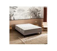 Ensemble matelas ressorts ensachés l'Ailleurs, sommier Escale Ferme, pieds 140x200