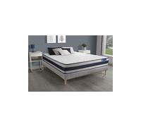 Ensemble matelas Ressorts ensachés + Mémoire de forme ACTIFLEX ERGO 140x200 Maxi épaisseur 5zones confort + sommier KIT gris