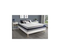 Ensemble matelas Ressorts ensachés + Mémoire de forme ACTIFLEX ERGO 160x200 Maxi épaisseur 5zones confort + sommier KIT blanc G