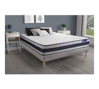 Ensemble matelas Ressorts ensachés + Mémoire de forme ACTIFLEX ERGO 200x200 Maxi épaisseur 5zones confort + sommier KIT gris