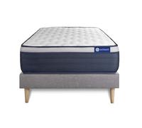 Ensemble matelas Ressorts ensaches+Memoire de forme ACTIFLEX MAX 120x200 cm Maxi epaisseur 7zones confort + sommier KIT gris
