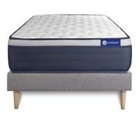 Ensemble matelas Ressorts ensaches+Memoire de forme ACTIFLEX MAX 120x200 cm Maxi epaisseur 7zones confort + sommier KIT gris