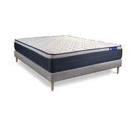 Ensemble matelas Ressorts ensachés+Mémoire de forme ACTIFLEX MAX 140x190 cm Maxi épaisseur 7zones confort + sommier KIT gris