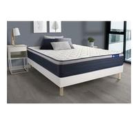 Actisom Ensemble matelas + sommier Actiflex Max 180x200 cm Mémoire de forme 7 zones Confort Blanc
