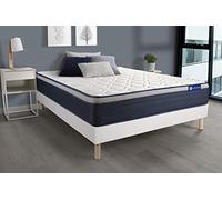 Ensemble Matelas Ressorts Ensaches+Memoire De Forme Actiflex Max 180x200 Cm Maxi Epaisseur 7zones Confort + Sommier Kit Blanc