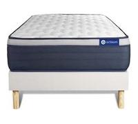 Ensemble Matelas Ressorts Ensaches+Memoire De Forme Actiflex Max 90x200 Cm Maxi Epaisseur 7zones Confort + Sommier Kit Blanc