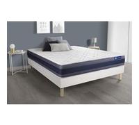 Ensemble matelas Ressorts ensaches+Memoire de forme ACTIFLEX MORPHO 140x200 Maxi epaisseur 5zones confort + sommier KIT blanc