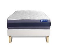 Ensemble Matelas Ressorts Ensaches+Memoire De Forme Actiflex Morpho 80x190 Maxi Epaisseur 5zones Confort + Sommier Kit Blanc