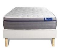 Ensemble matelas Ressorts ensachés+Mémoire de forme ACTIFLEX ZEN 120x190 Maxi épaisseur 7zones de confort + sommier KIT blanc G