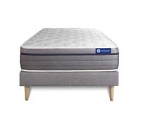 Actisom Matelas + sommier Actiflex Zen 120x200 Ressorts ensachés Mémoire de forme 7 zones Gris