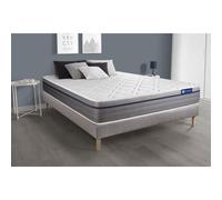 Ensemble matelas Ressorts ensachés+Mémoire de forme ACTIFLEX ZEN 140x190 Maxi épaisseur 7zones de confort + sommier KIT gris