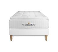 Ensemble Matelas ressorts ensaches + memoire de forme maxi epaisseur George V 90x190 sommier KIT blanc