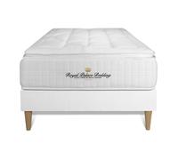 Ensemble Matelas Ressorts Ensaches + Memoire De Forme Maxi Epaisseur George V 90x200 Sommier Kit Blanc