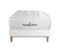 Ensemble Matelas Ressorts Ensaches + Memoire De Forme Maxi Epaisseur Windsor 90x190 Sommier Kit Blanc