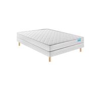 Ensemble matelas ressorts ensachés Natty, sommier Twist et pieds 140x190