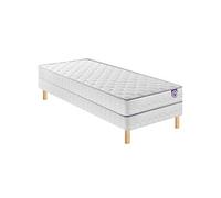 Ensemble matelas ressorts ensachés Natty, sommier Twist et pieds 90x190