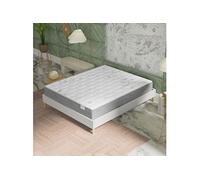 Ensemble matelas ressorts ensachés + sommier 180x200cm, Matelas 25cm d'épaisseur accueil mémoire de forme et sommier tissu blanc