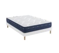 Ensemble matelas ressorts et mémoire de forme - SOMEO - Rêve 500 - 160x190 cm - Blanc - Garantie 7 ans