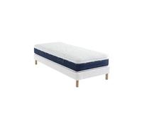 Ensemble matelas ressorts et mémoire de forme, sommier Constellation et pieds Rêve 600 - 90x200