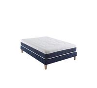 Someo - Ensemble Matelas Ressorts et mémoire de Forme, sommier et Pieds Rêve 600 180x200 en Bois - Blanc