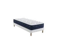 Ensemble matelas ressorts et mémoire de forme, sommier Lune et pieds Rêve 500 - 90x200