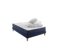 Ensemble matelas ressorts et mémoire de forme, sommier, pieds, couette et oreiller Rêve 500 - 150x190