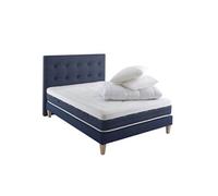 Ensemble matelas ressorts et mémoire de forme, sommier, pieds, tête de lit, couette et oreiller Rêve 600 - 160x200