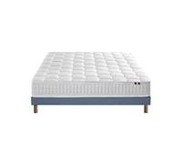 Ensemble Matelas Ressorts + Memoire De Forme Odyssee + Sommier 140x190 Bleu Denim