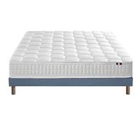 Ensemble Matelas Ressorts + Memoire De Forme Odyssee + Sommier 140x190 Bleu Denim G