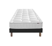 Ensemble Matelas Ressorts + Memoire De Forme Odyssee + Sommier 90x190 Sommier Noir
