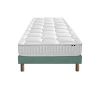Ensemble Matelas Ressorts + Memoire De Forme Odyssee + Sommier 90x190 Sommiervert Celadon