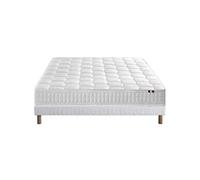 Ensemble Matelas Ressorts + Mémoire de forme ODYSSEE + Sommier - Dimensions - 140 x 190 cm, Sommier - Blanc