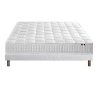 Ensemble Matelas Ressorts + Mémoire de forme ODYSSEE + Sommier - Dimensions - 140 x 190 cm, Sommier - Blanc G