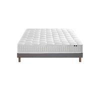 Ensemble Matelas Ressorts + Mémoire de forme ODYSSEE + Sommier - Dimensions - 140 x 190 cm, Sommier - Gris chiné