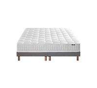 Ensemble Matelas Ressorts + Mémoire de forme ODYSSEE + Sommier - Dimensions - 2x80 x 200 cm, Sommier - Gris chiné