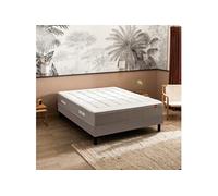 Ensemble matelas ressorts multi-actif L'Inoubliable, sommier Nature confort médium et pieds 160x200