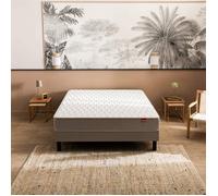 Ensemble matelas ressorts multispires Dépaysant, sommier Escale Ferme, pieds - Epeda 80x200