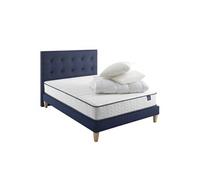 Ensemble matelas ressorts, sommier, pieds, tête de lit, couette et oreiller Rêve 300 - SOMEO 140x190 - Blanc - Garantie 7 ans -