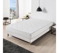Ensemble Matelas ressorts + Sommier tapissier 140 x 190 cm - Confort équilibré - Epaisseur 23 cm - DEKO DREAM Hyvyys
