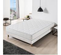 Ensemble Matelas ressorts + Sommier tapissier 140 x 190 cm - Confort équilibré - Epaisseur 23 cm - DEKO DREAM Hyvyys