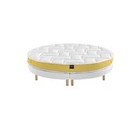 Ensemble matelas rond mousse, sommier et pieds Aurore 400 - diamètre 215