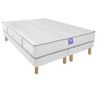 Ensemble matelas sardem belle literie diadème 180x200 + 2 sommiers tapissiers 90x200 Blanc
