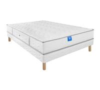 Ensemble matelas sardem belle literie intimité + sommier tapissier 140x190