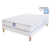 Ensemble Matelas Sardem Belle Literie Passion + Sommier Tapissier 160x200 Blanc